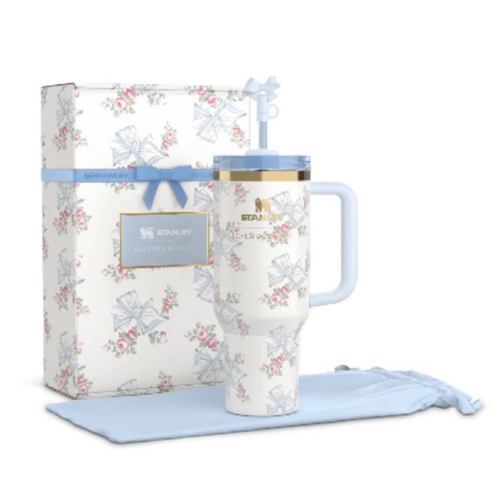 New, Limited Edition- LiveShackFancy x Stanley - 40 oz Tumbler - Rosa Beaux Blue